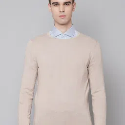 Bruun & Stengade Men Beige Solid Pullover Sweater-image-39