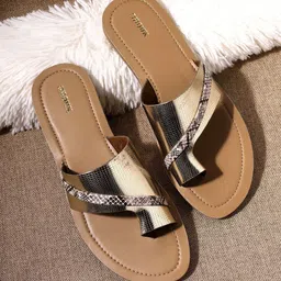 Anouk Women Textured One Toe Flats-36