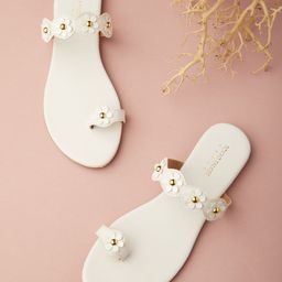 Tokyo Talkies Women White Embellished One Toe Flats-image-39