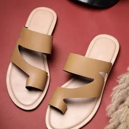 ELANBERG No Back Strap One Toe Flats-48