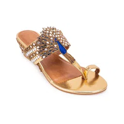 5 ELEMENTS Embellished Open Toe Wedge Heels-12