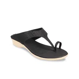WALKWAY by Metro Women Black Textured One Toe Flats-image-24