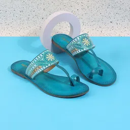 Metro Printed Leather One Toe Flats-77