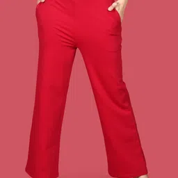 zink Z Women Pure Cotton High-Rise Parallel Trousers-picture-4