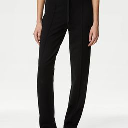 Marks & Spencer Women Straight Fit High-Rise Trousers-20
