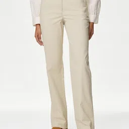 Marks & Spencer Women Straight Fit High-Rise Trousers-52