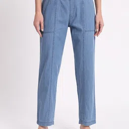 BAESD Women Relaxed Straight Leg Fit Denim Trouser-image-98