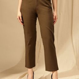 Xpose Women Comfort Straight Fit High-Rise Trousers-image-29