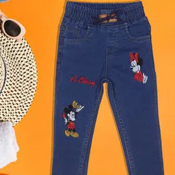 A-Okay Girls Faded Graphic Printed Slim Fit High-Rise Trousers-image-61