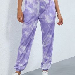 LULU & SKY Women Tie and Dyed High-Rise Joggers-28