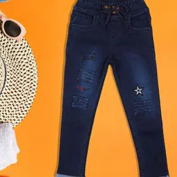A-Okay Kids Embroidered Slim Fit High Rise Trousers-image-91