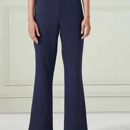 SALT ATTIRE Women Flared High-Rise Bootcut Trousers-image-84