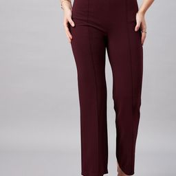 Orchid Blues Women Flared High-Rise Trousers-image-22