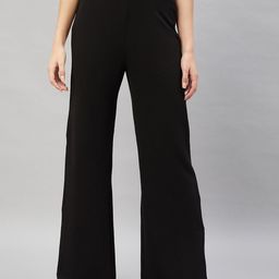 Orchid Blues Women Flared High-Rise Parallel Trousers-image-42
