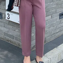 LULU & SKY Women Tapered Fit Pleated Cropped Trousers-picture-41