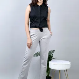 Mlada Women Original Straight Fit Low-Rise Lint Free Regular Cigarette Trousers-image-65