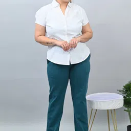 Mlada Women Plus Size Original Straight Fit Low-Rise Lint Free Cigarette Trousers-picture-26