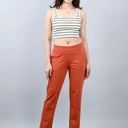 Mlada Women Original Straight Fit Low-Rise Lint Free Trousers-image-42