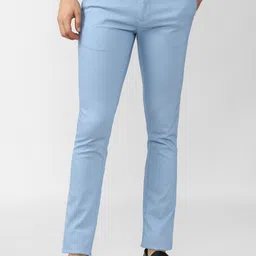 V Dot Men Blue Slim Fit Trousers-image-81