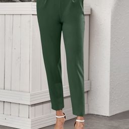 BAESD Women Smart Tapered Fit High-Rise Wrinkle Free Trousers-image-48