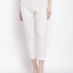 Cantabil Women Off White Solid Trousers-picture-52