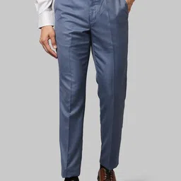 Raymond Men Blue Regular Fit Trousers-image-17