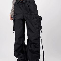 LULU & SKY Women Loose Fit Low-Rise Cargos Trouser-image-63