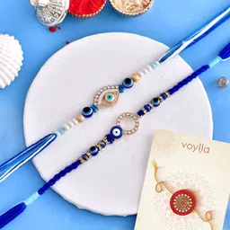 Voylla Men Set Of 2 Evil Eye Charms Thread Rakhis-2