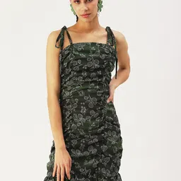 DressBerry Floral Printed Shoulder Straps Sheath Dress-image-27
