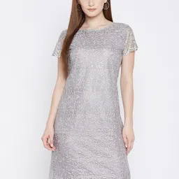 BAESD Floral Embroidered Net Sheath Dress-picture-12