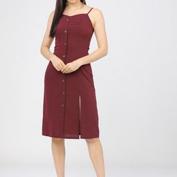 Tokyo Talkies Maroon Sheath Dress-image-52