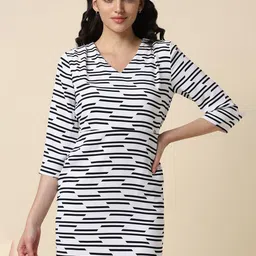 Allen Solly Woman Striped V-Neck Sheath Dress-image-32