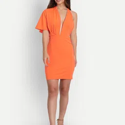 iki chic Orange Scuba Sheath Dress-picture-34