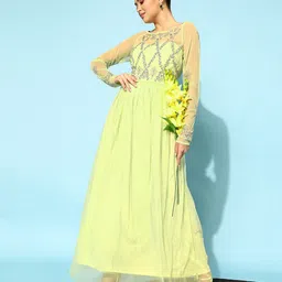 STREET 9 Women Attractive Lime Green Solid Dress-image-27