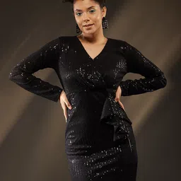 BAESD Embellished Net Sheath Dress-57