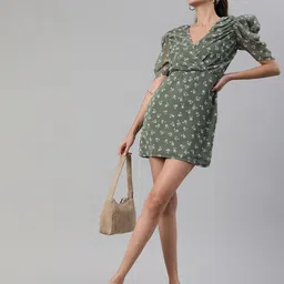 BAESD Floral Print Georgette Sheath Dress-image-23