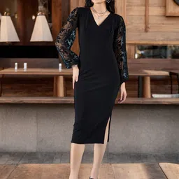 DressBerry Women Casual Brasso Sleeve Bodycon Dress-image-12