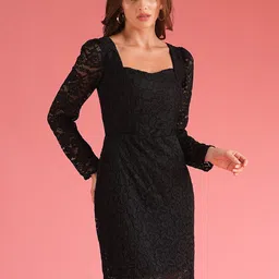 Globus Sweetheart Neck Lace Sheath Dress-picture-37