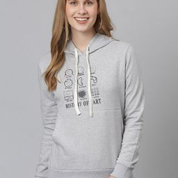 Campus Sutra Women Grey Printed Sweatshirt-image-80
