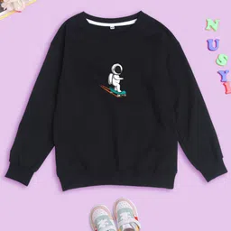 NUSYL Kids Graphic Printed Oversized Fit Pullover Sweatshirt-picture-44