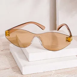 JOKER & WITCH Women Rimless Oval Sunglasses with UV Protected Lens JWSG141-10