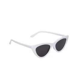 CRIBA Women Black Lens & White Cateye Sunglasses with UV Protected Lens-CR_CAT WHT BLK-White-48