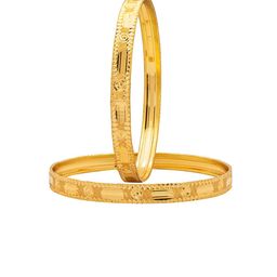 Shining Jewel - By Shivansh Set of 4 Gold-Plated Textured Bangles-26
