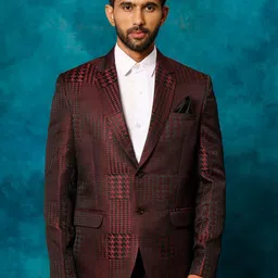 VASTRAMAY Self-Design Slim-Fit Single-Breasted Blazers-picture-22