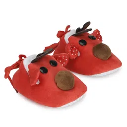 mothercare Infant Girls Red Socktop Deer Embroidered Booties-43