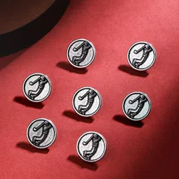 COSA NOSTRAA Set of 7 Circular Golfer Textured Buttons-13