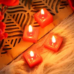 Akaar 4 Pcs Red Rectangle Secret Message Candles-30
