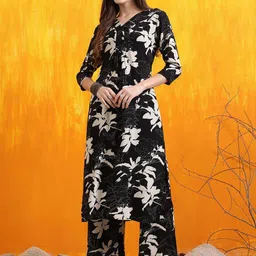 KALINI Floral Printed Straight Kurta with Palazzos-45