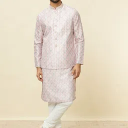 Manyavar Printed Woven Nehru Jacket-image-68