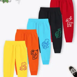 YK X Trampoline Kids Pack Of 5 Printed Joggers-image-28